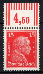 1926-27 15pf Weimar Republic, Germany (Mi. 391 W OR, CV $50, MNH)