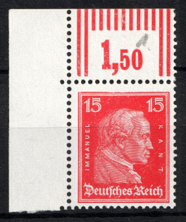 1926-27 15pf Weimar Republic, Germany (Mi. 391 W OR, Corner Margins, Signed, CV $50, MNH)