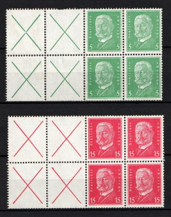 1928 Weimar Republic, Germany (Mi. 57 B - 58 B, Zusammendrucke, Not Complete!)