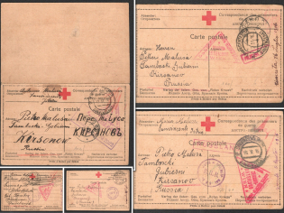Russian Empire, Russia, Stock of Censored Red Cross Prisoners of War Postcards