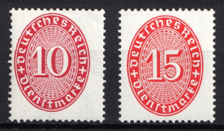 1929 Weimar Republic, Germany, Official Stamps (Mi. 123 - 124, CV $120, MNH)