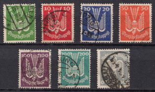 1924 Weimar Republic, Germany, Airmail (Mi. 344 - 350, Full Set, Canceled, CV $460)