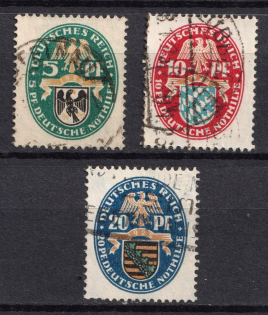 1925 Weimar Republic, Germany (Mi. 375 - 377, Full Set, Canceled, CV $30)