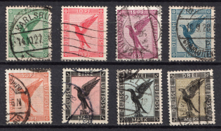 1926-27 Weimar Republic, Germany, Airmail (Mi. 378 - 384, Full Set, Canceled, CV $220)