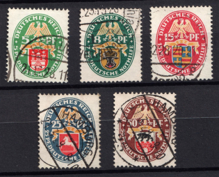1928 Weimar Republic, Germany (Mi. 425 - 429, Full Set, Canceled, CV $260)