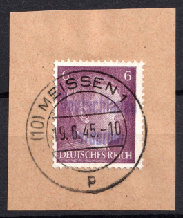 1945 6pf Meissen, Germany Local Post (Mi. 6 a, Signed, Canceled, CV $140)