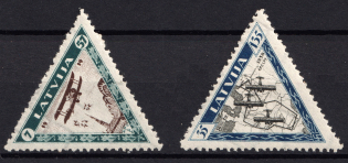 1933 Latvia, Airmail (Mi. 226 A - 227 A, Watermark 5 Z, CV $120)