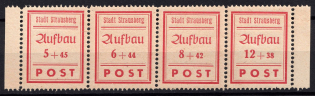 1946 Strausberg (Berlin), Germany Local Post (Mi. 34 A - 37 A, Se-tenant, Full Set, MNH)