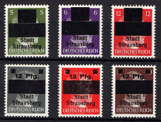 1945 Strausberg (Berlin), Germany Local Post, 4 Stripes (Mi. 1 - 6, Unofficial Issue, Full Set, Signed, CV $240, MNH)