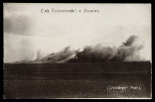 1918 'Czechoslovak Attack in Zborov', Czechoslovakian Legion in Siberia, Russia, Civil War, Postcard