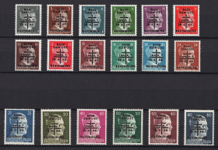 1945 Ravensburg, Germany Local Post (Mi. I - XVIII, Unofficial Issue, Full Set, Signed, CV $460, MNH)