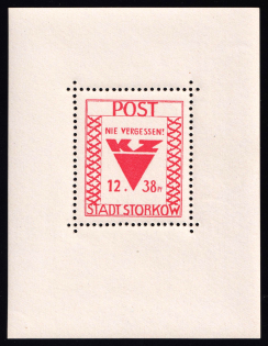 1946 Storkow (Mark), Germany Local Post, Souvenir Sheet (Mi. Bl. 1 A, CV $40, MNH)