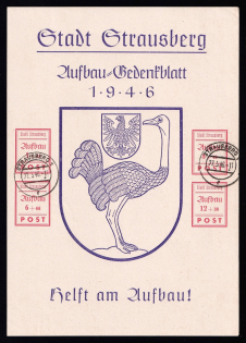 1946 Strausberg (Berlin), Germany Local Post, Souvenir Sheet (Mi. Bl. 3, Unofficial Issue, Canceled, CV $100)