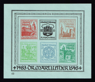 1946 Wittenberg-Lutherstadt, Germany Local Post, Souvenir Sheet (Mi. Bl. II, Unofficial Issue, CV $90, MNH)