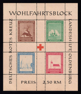 1948 Oldenburg, Germany Local Post, Souvenir Sheet (Mi. Bl. I A, Unofficial Issue, CV $30, MNH)