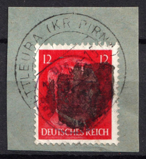 1945 12pf Bad Gottleuba (Saxony), Soviet Russian Zone of Occupation, Germany Local Post (Mi. 8 , DOUBLE Overprint, CV $520+)