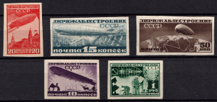 1931 Airship Constructing, Soviet Union USSR (Imperforated, Full Set)