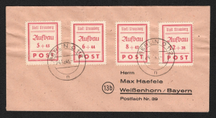 1946 (24 Oct) Strausberg (Berlin), Germany Local Post, Cover to Weissenhorn Bavaria via Berlin (Mi. 34 A - 37 A, Full Set, CV $40)