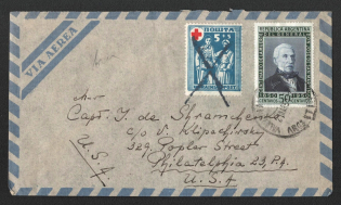 1951 Munich, in Favor of Ukrainian Military Invalids, Ukraine, Underground Post, Cover, franked with 50с Argentina Stamp, Philadelphia