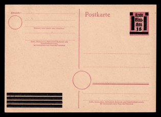 1945 15pf Glauchau (Saxony), Germany Local Post, Postcard, Postal Stationery