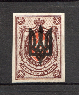 Ukraine Kiev Trident Type 3 70 Kop (Signed, CV $25)