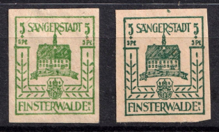 1946 5+5pf Finsterwalde, Germany Local Post (Mi. 3a, 3b, Color Varieties, CV $20, MNH)