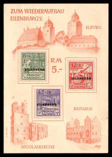 1946 Eilenburg (Saxony), Germany Local Post, Souvenir Sheet (Mi. IV A - VI A, Unofficial Issue, Full Set)
