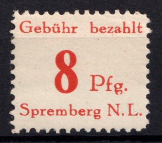 1945 8pf Spremberg (Lower Lusatia), Germany Local Post (Mi. 5 III, Print Error, CV $70, MNH)