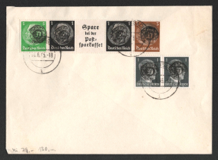 1945 (10 Jun) Lobau (Saxony), Germany Local Post, Cover with Se-tenant (Mi. E III, 3 a)