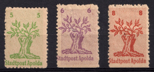 1945 Apolda, Germany Local Post (Mi. 1 II - 3 II, Full Set, CV $80)