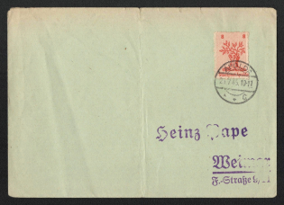 1945 (23 Jul) 8pf Apolda, Germany Local Post, Cover (Mi. 3 I, Canceled, CV $70)