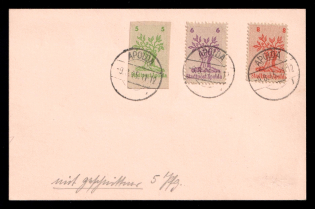 1945 (9 Aug) Apolda, Germany Local Post, Postcard (Mi. 1 II U IMPERFORATE, 2 II, 3 II, Canceled, CV $220)
