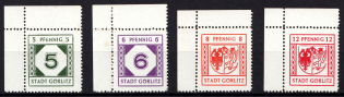 1945 Gorlitz, Germany Local Post (Mi. 9 - 12, Corner Margins, Full Set, MNH)