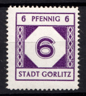 1945 6pf Gorlitz, Germany Local Post (Mi. 10 a y, CV $50, MNH)