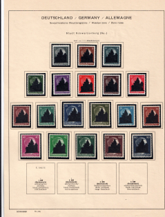 1945 Schwarzenberg (Saxony), Soviet Russian Zone of Occupation, Germany Local Post (Mi. 1 I - 19 I, High CV, MNH)