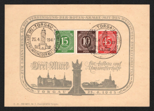 1947 (24 Apr) Torgau, Allied Occupation, Aid for Reconstruction, Souvenir Sheet (Canceled)