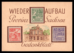 Saxony, Allied Occupation, Aid for Reconstruction, Souvenir Sheet