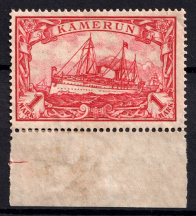 1905-19 1m Cameroon, German Colonies, Kaiser’s Yacht, Germany (Mi. 24, Margin)