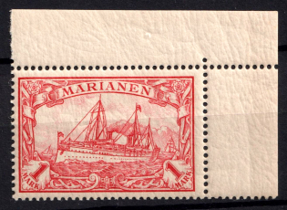 1901 1m Mariana Islands, German Colonies, Kaiser’s Yacht, Germany (Mi. 16, Corner Margins)