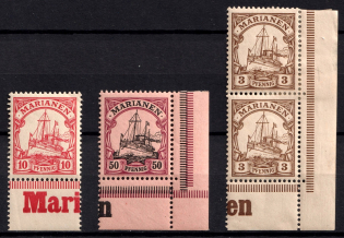 Mariana Islands, German Colonies, Kaiser’s Yacht, Germany (Corner Margins, Control Signs)