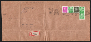 1933 (7 Jun) Weimar Republic, Germany, Registered Cover Hannover - Luneburg franked Nonopostal Stamps (Mi. 413, 417, 468)