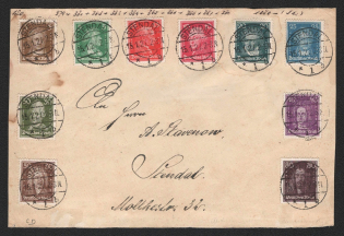 1927 (15 Jan) Weimar Republic, Germany, Cover to Stendal (Mi. 386, 387, 390 - 397, CV $180)