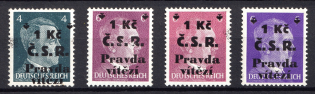1945 Cheb, Czechoslovakia, Local Revolutionary Overprints '1 Kc C.S.R. Pravda Vitezi' (MNH)