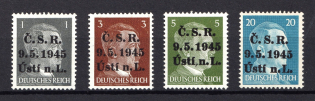 1945 Usti nad Labem, Czechoslovakia, Local Revolutionary Overprints 'C.S.R. 9. 5. 1945 Usti n. L.' (MNH)