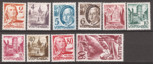 1948-49 Germany Wurttemberg French Zone of Occupation (CV $260, Full Set, MNH)
