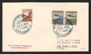 1936 (20 Jun) Germany, Hindenburg airship airmail cover from Frankfurt to New York (United States), Flight to North America 'Frankfurt - Lakehurst' (Sieger 417 A, CV $45)