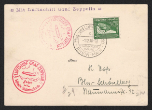 1938 (1 Dec) Germany, Graf Zeppelin II airship airmail cover from Frankfurt to Berlin, Flight to Sudetenland (Sieger 456)