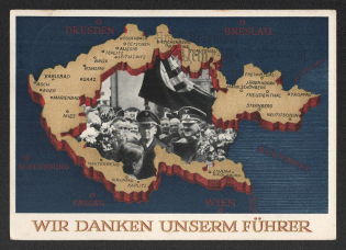 1938 (1 Dec) Germany, Graf Zeppelin II airship airmail postcard from Frankfurt to Reichenberg, Flight to Sudetenland (Sieger 456)