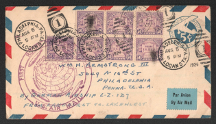 1929 (5 Aug) United States, Graf Zeppelin airship airmail cover to Philadelphia, 1st Round the World flight 'Los Angeles - Lakehurst' (Sieger 29 A, CV 75 EUR)