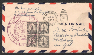 1929 (25 Aug) United States, Graf Zeppelin airship airmail cover from Los Angeles to New York, 1st Round the World flight 'Los Angeles - Lakehurst' (Sieger 29 A, CV $90)